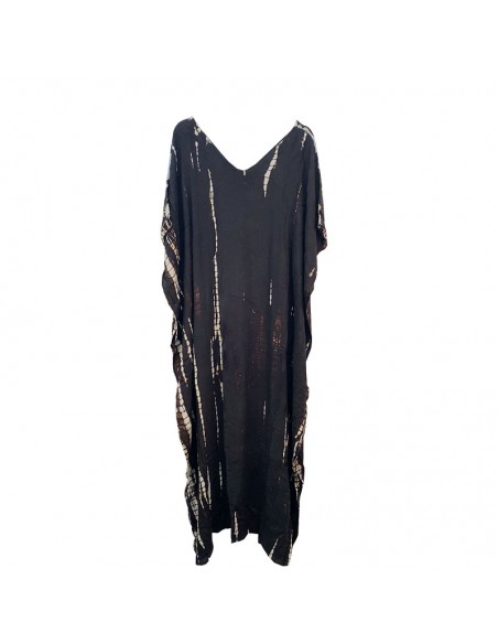 Schwarz und braun Kaftan Stil langes Kleid Boho