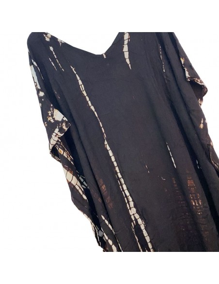 Schwarz und braun Kaftan Stil langes Kleid Boho