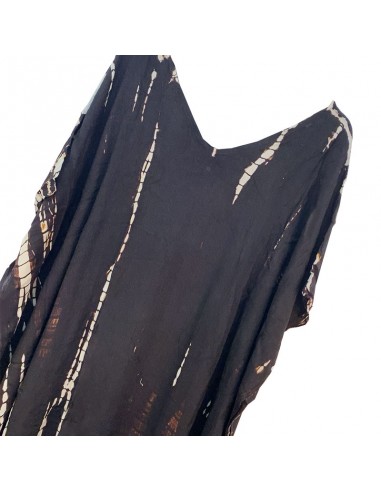 Robe longue noire et brune style caftan boho