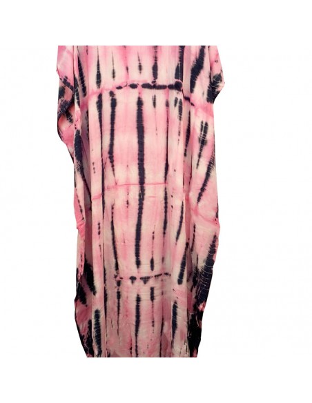 Rosa und schwarzes langes Kleid Kaftan Stil Boho