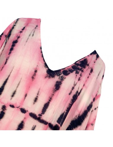 Roze en zwarte lange jurk caftan stijl boho