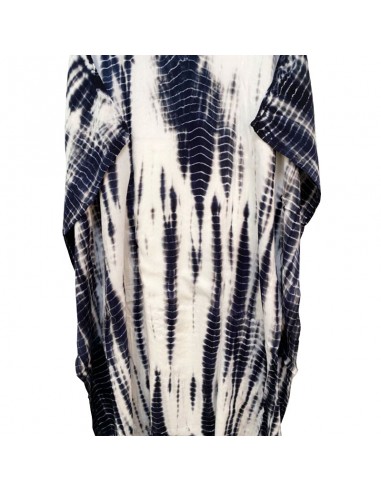 Witte lange jurk met zwart patroon caftan stijl boho