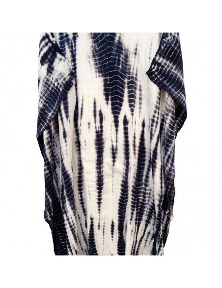 Witte lange jurk met zwart patroon caftan stijl boho