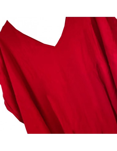 Red long dress caftan style boho