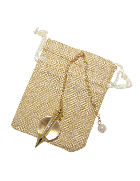 Pendulum Sephroton gilded in stone - rock crystal