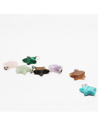 Ketting met 7 gezondheidsstenen, chakra's - sterren