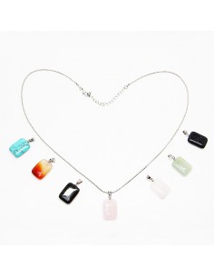 Necklace with 7 health stones, chakras - rectangle