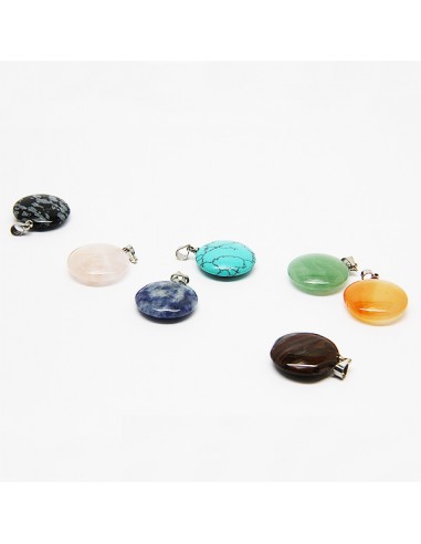 Ketting met 7 gezondheidsstenen, chakra's - rond