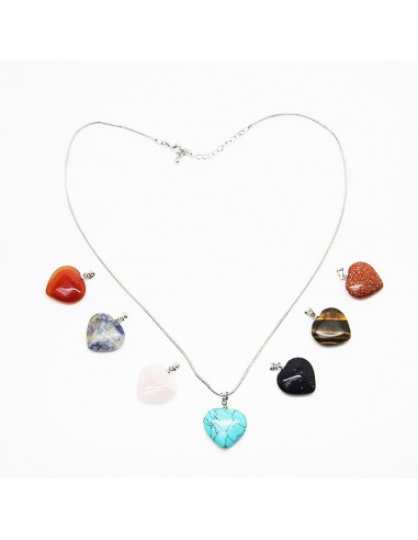 Necklace with 7 health stones, chakras - heart