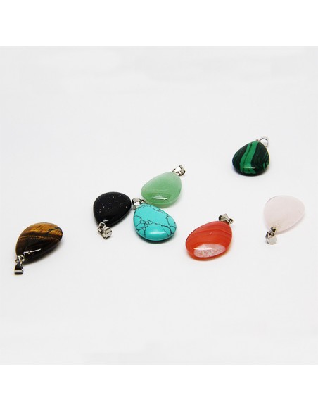 Necklace with 7 health stones, chakras - flat drops