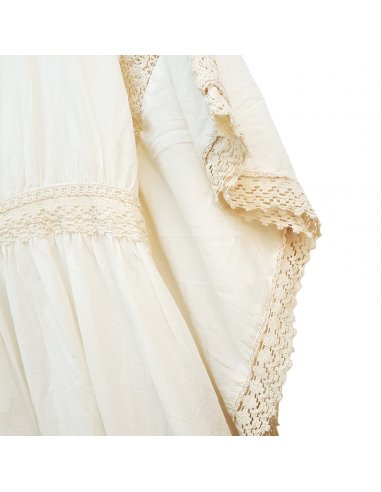 Beige langes Kleid mit Spitze Kaftan Boho-Stil