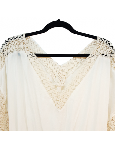 Beige long dress with lace caftan style boho