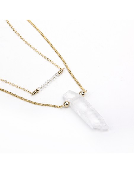 Bergkristal ketting - 2 rijen