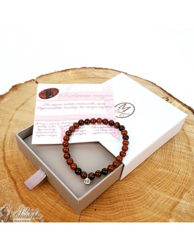 Bracelet en Obsidienne Acajou - pierre d'équilibre émotionnel