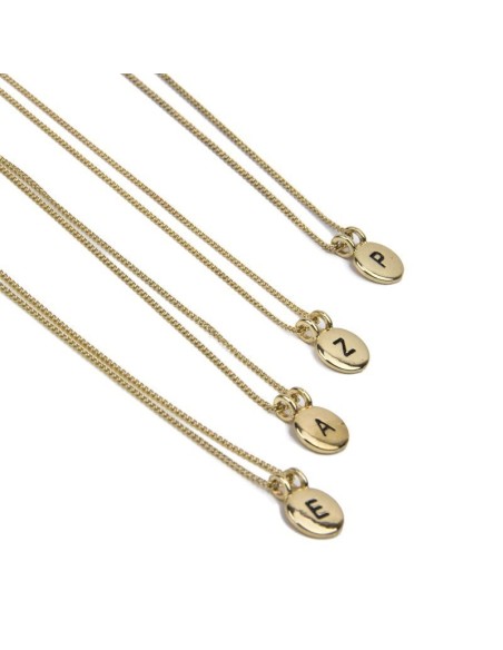 Necklace pendant initial letter gold plated - Letter T