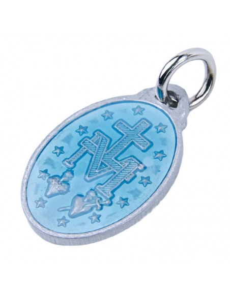 Miraculous Virgin Medal with blue enamel