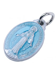 Médaille Vierge Miraculeuse émaillée bleue