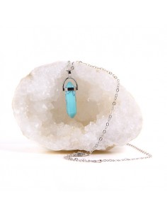 Pendant Necklace artificial turquoise stone