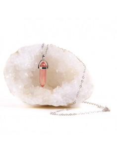 Pendentif  Collier pierre de Tourmaline rose