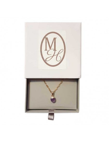 Collier avec pendentif larme facettée - Améthyste