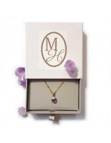 Collier avec pendentif larme facettée - Améthyste