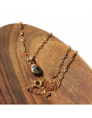 Ketting met facetgeslepen druppelhanger - Labradoriet