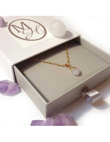 Ketting met facetgeslepen druppelhanger - Bergkristal