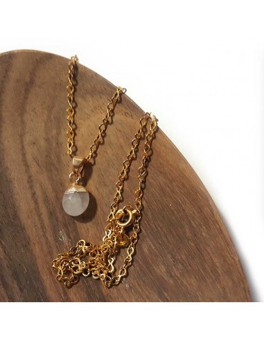 Collier avec pendentif larme facettée - Cristal de roche