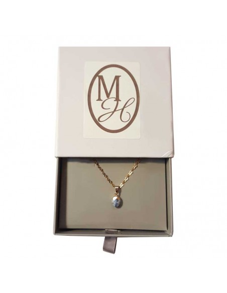 Ketting met facetgeslepen druppelhanger - Sodaliet