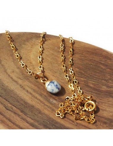 Collier avec pendentif larme facettée - Sodalite