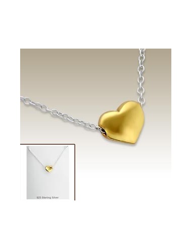 Goldene Herz-Halskette - Silber 925