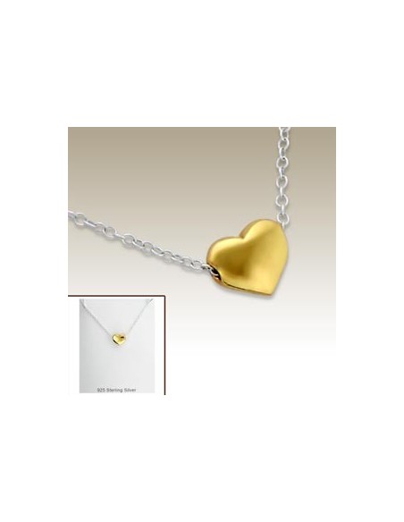 Golden heart necklace - Silver 925