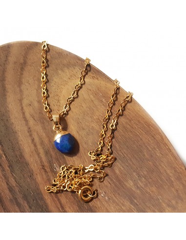 Halskette mit Anhänger mit facettierter Träne - Lapis-lazuli