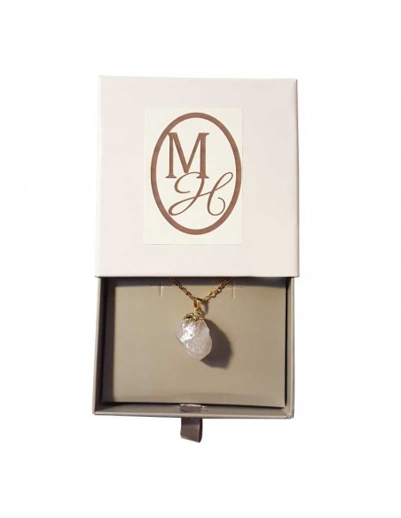 Necklace with raw stone pendant - Rock crystal