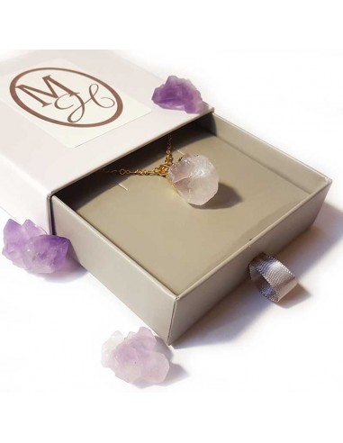Collier avec pendentif pierre brute - Cristal de roche