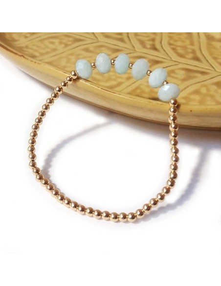 Bracelet en aigue-marine facettée | Bracelet en pierre
