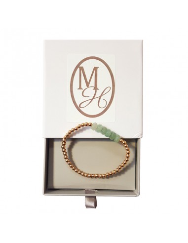 Bracelet à perles dorées et aventurine facettée