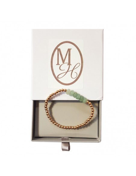 Bracelet with golden beads and faceted aventurine