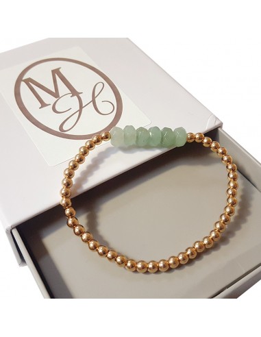 Bracelet with golden beads and faceted aventurine