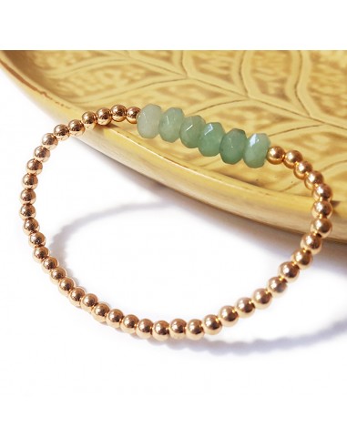 Bracelet with golden beads and faceted aventurine