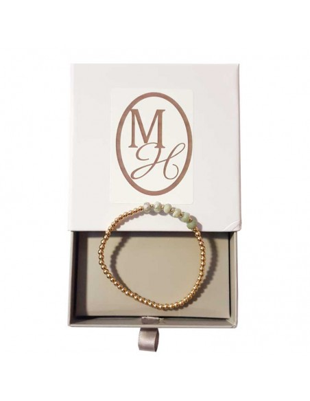 Bracelet à petites perles dorées et jaspe