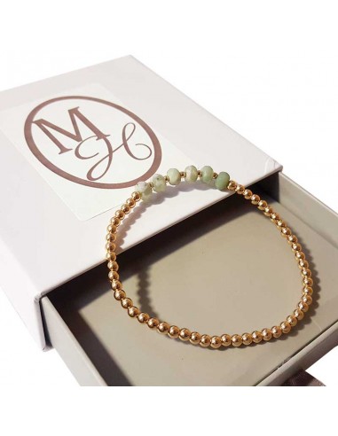 Armband met kleine gouden kralen en jaspis