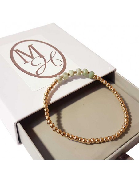 Armband mit kleinen goldenen Perlen und Jaspis