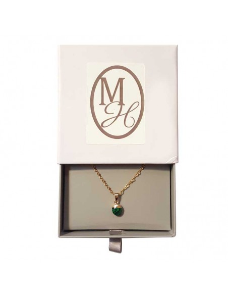 Collier avec pendentif larme facettée - Malachite synthétique