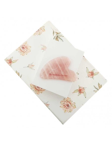 Pierre de massage du visage Gua Sha - Quartz rose