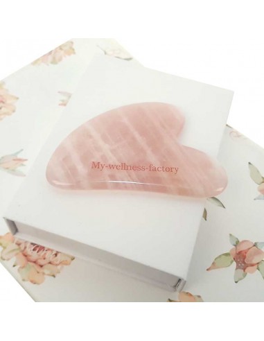 Pierre de massage du visage Gua Sha - Quartz rose