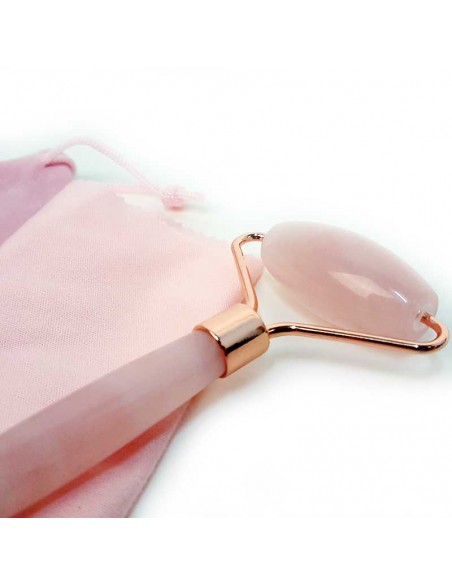 Rouleau de massage en pierre - Quartz rose