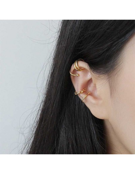 Oorbellen zonder gat in 925 zilver verguld