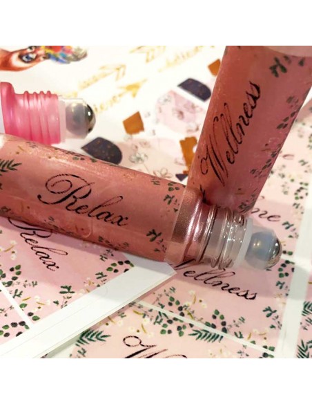 Sheet of self-adhesive labels 48 x 31 mm - 36 pcs - Pink boho