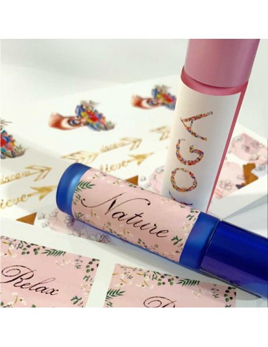 Plaque d'étiquettes autocollantes 48 x 31 mm - 36 pcs - Rose boho